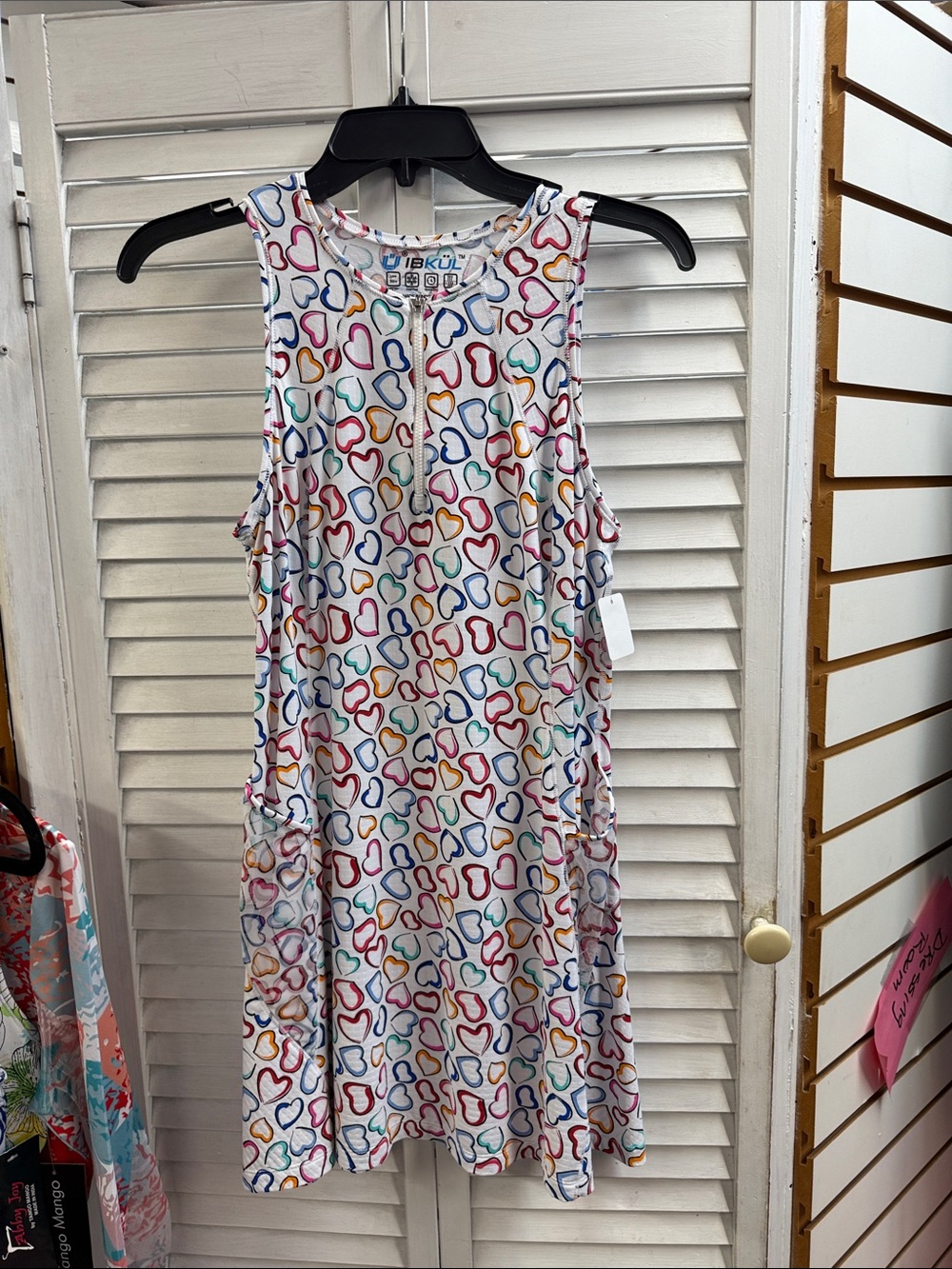 IBKUL Cute Heart Print Tank Dress - Multicolor